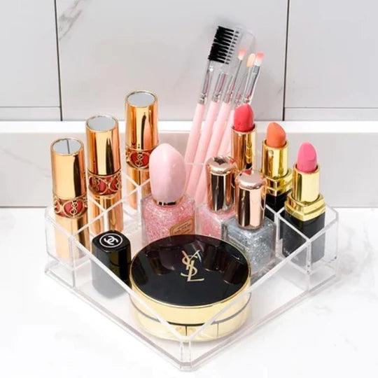 Transparent Triangle Lipstick Case, 8 Grid Acrylic Storage Box, Cosmetic Display Stand